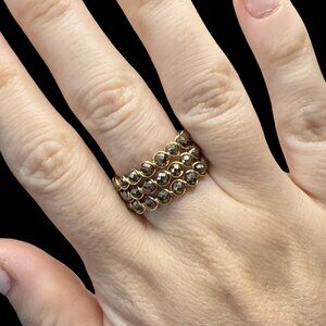 Pyrite, gold wire wrapped adjustable women’s ring brand new gemstone jewelry